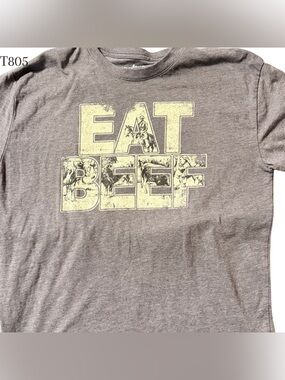 Eat Beef Graphic Tee - Gray
